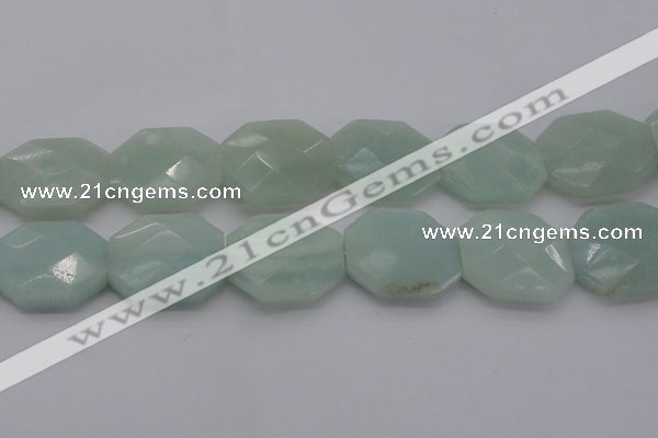 CAM370 15.5 inches 25*30mm faceted octagonal amazonite beads