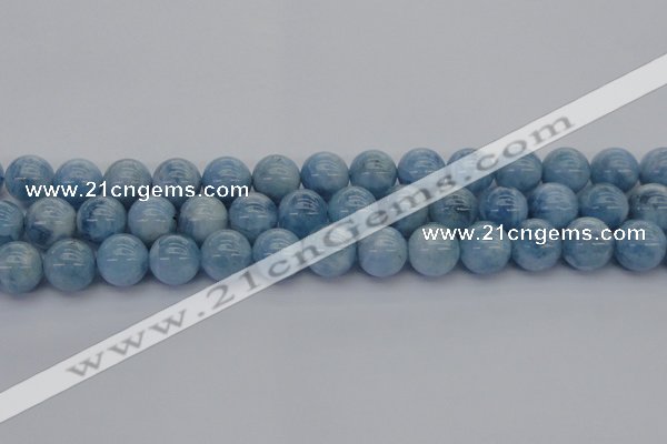 CAQ531 15.5 inches 12mm round AA+ grade natural aquamarine beads