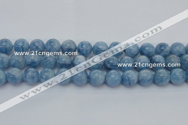 CAQ548 15.5 inches 14mm round AAAA grade natural aquamarine beads