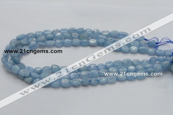 CAQ56 15.5 inches 9*12mm nugget natural aquamarine gemstone beads