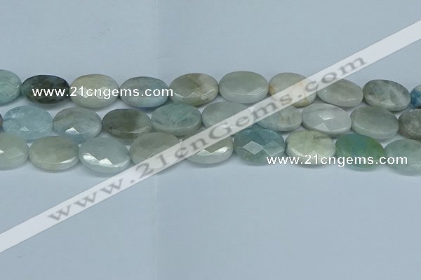 CAQ581 15.5 inches 12*16mm faceted oval aquamarine beads