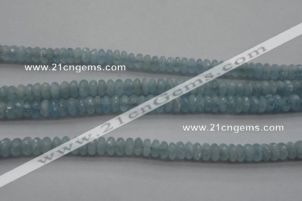 CAQ75 15.5 inches 3*7mm faceted rondelle A grade aquamarine beads