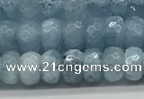 CAQ891 15.5 inches 4*7mm faceted rondelle aquamarine beads