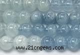 CAQ935 15 inches 6mm round aquamarine gemstone beads