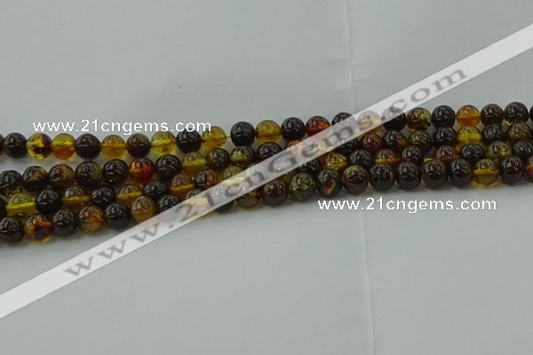 CAR501 15.5 inches 6mm - 7mm round natural amber beads wholesale