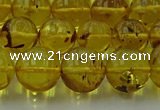 CAR524 15.5 inches 9mm - 10mm round natural amber beads wholesale