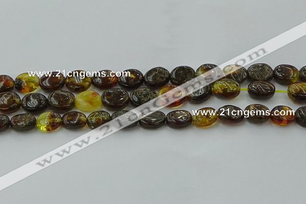 CAR545 15.5 inches 8*10mm - 9*11mm oval natural amber beads