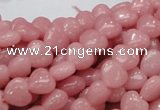 CAS14 15.5 inches 8*8mm heart pink angel skin gemstone beads