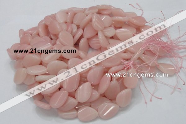CAS27 15.5 inches 18*24mm twisted teardrop pink angel skin gemstone beads