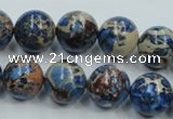 CAT215 15.5 inches 18mm round dyed natural aqua terra jasper beads
