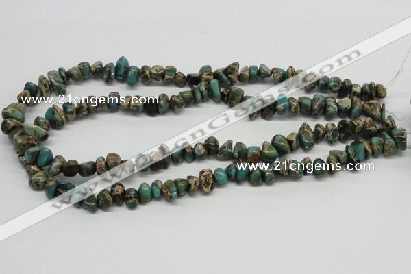 CAT5019 15.5 inches 8*12mm nuggets natural aqua terra jasper chip beads