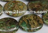 CAT5043 15.5 inches 22*30mm oval natural aqua terra jasper beads