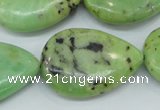 CAU229 15.5 inches 22*30mm flat teardrop Australia chrysoprase beads