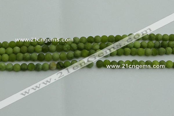 CAU510 15.5 inches 4mm round matte Chinese chrysoprase beads