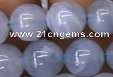 CBC720 15.5 inches 8mm round blue chalcedony gemstone beads