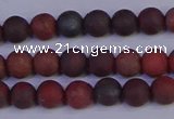 CBD361 15.5 inches 6mm round matte poppy jasper beads wholesale