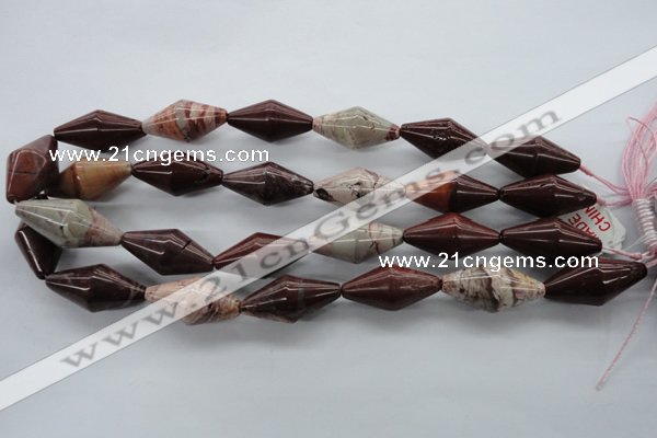 CBD69 15.5 inches 15*30mm bicone brecciated jasper gemstone beads