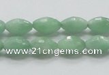 CBJ14 15.5 inches 8*12mm faceted rice jade beads wholesale