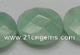 CBJ40 15.5 inches 30mm faceted flat round jade beads wholesale