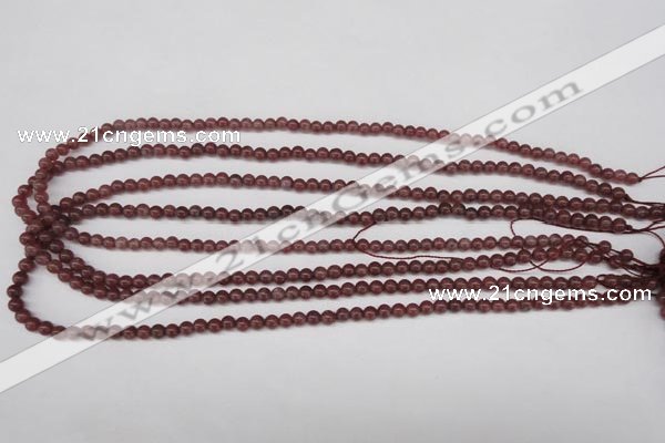 CBQ200 15.5 inches 4mm round strawberry quartz beads wholesale