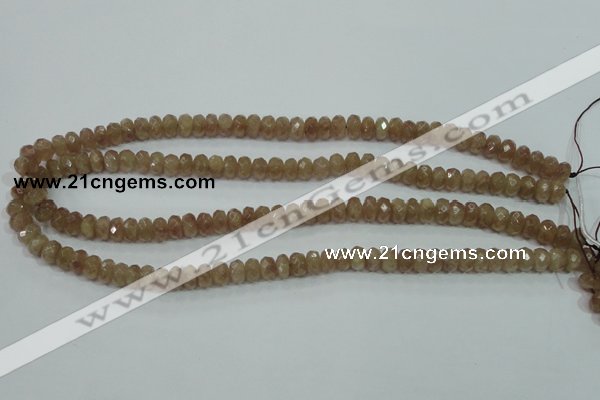 CBQ223 15.5 inches 5*8mm faceted rondelle strawberry quartz beads