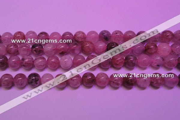 CBQ403 15 inches 10mm round natural strawberry quartz beads