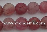 CBQ663 15.5 inches 12mm round matte strawberry quartz beads