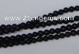 CBS01 15.5 inches 4mm round black stone beads wholesale