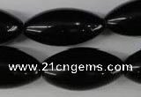 CBS204 15.5 inches 15*30mm rice blackstone beads wholesale