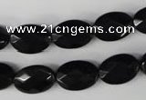 CBS310 15.5 inches 10*14mm faceted oval blackstone beads wholesale