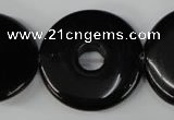 CBS338 15.5 inches 28mm donut blackstone beads wholesale