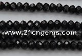 CBS507 15.5 inches 2*4mm faceted rondelle A grade black spinel beads