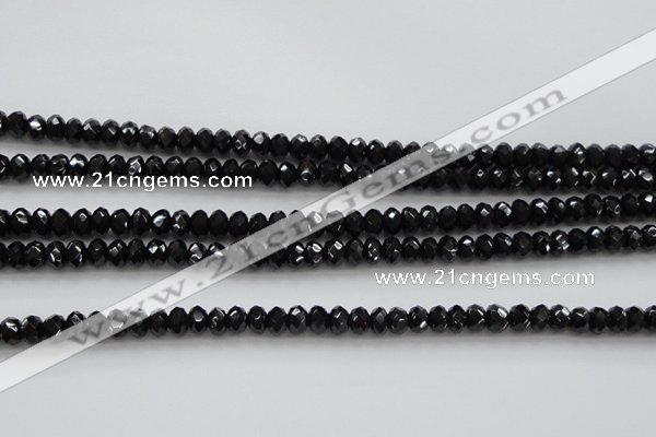 CBS513 15.5 inches 4*5mm faceted rondelle AA grade black spinel beads
