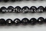 CBS556 15.5 inches 6mm faceted round AA grade black spinel beads