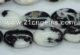 CBW125 15.5 inches 13*18mm oval black & white jasper beads