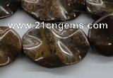 CBZ323 15.5 inches 20*30mm wavy oval bronzite gemstone beads wholesale