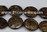 CBZ432 15.5 inches 18mm faceted coin bronzite gemstone beads