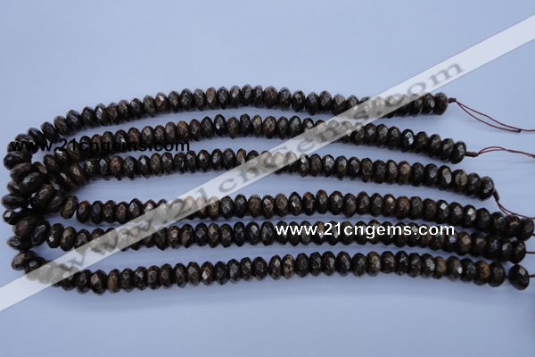 CBZ65 15.5 inches 6*10mm faceted rondelle bronzite gemstone beads