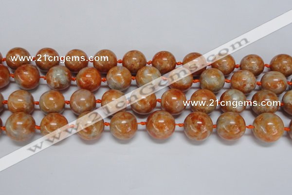 CCA456 15.5 inches 16mm round orange calcite gemstone beads
