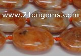 CCA483 15.5 inches 15*20mm oval orange calcite gemstone beads