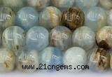 CCA545 15 inches 6.5mm - 7mm round blue calcite beads