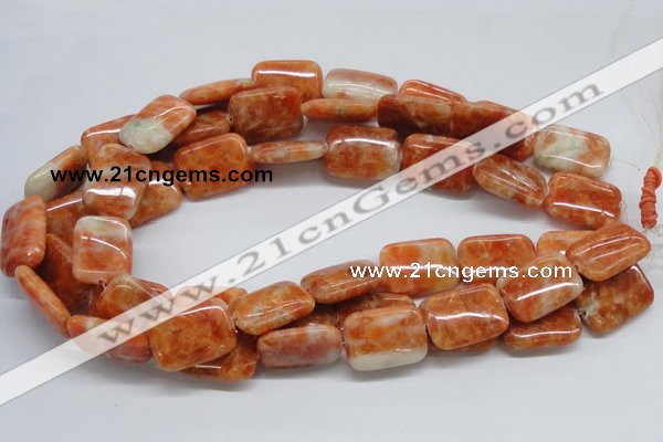CCA59 15.5 inches 18*25mm rectangle orange calcite gemstone beads