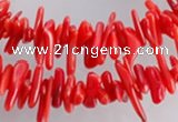 CCB02 15.5 inch 2*8mm irregular branch red coral beads Wholesale