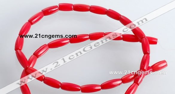 CCB04 15.5 inches 5*10mm tube shape red coral beads Wholesale