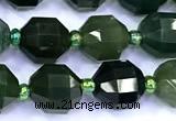 CCB1261 15 inches 9*10mm faceted moss agate beads