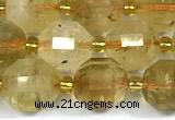 CCB1289 15 inches 9mm - 10mm faceted citrine gemstone beads