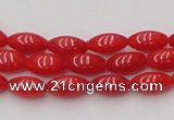 CCB134 15.5 inches 4*8mm rice red coral beads strand wholesale