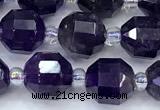 CCB1447 15 inches 7mm - 8mm faceted amethyst beads