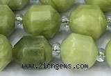 CCB1471 15 inches 9mm - 10mm faceted jade beads