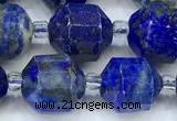 CCB1476 15 inches 9mm - 10mm faceted lapis lazuli beads